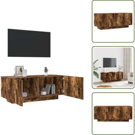 Armario para TV - vidaXL Mueble para TV madera contrachapada roble ahumado 100x35x40 cm - Muebles de TV