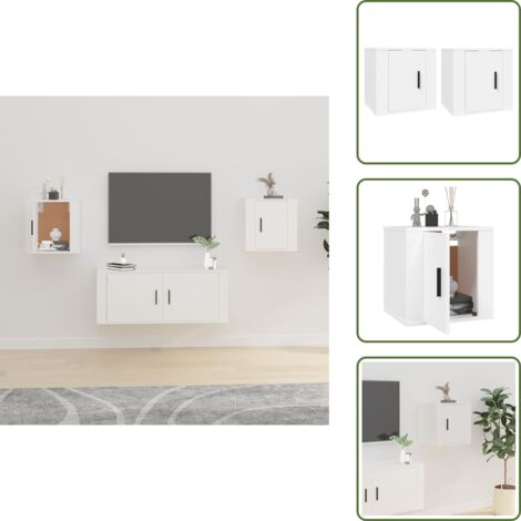 Armario para TV - vidaXL Muebles para TV de pared 2 uds blanco 40x34,5x40 cm - Soporte para TV