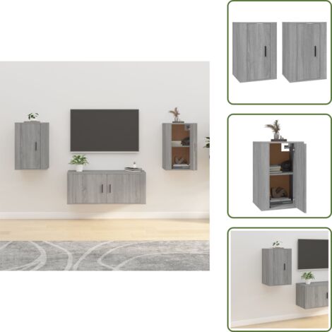 Armario para TV - vidaXL Muebles para TV de pared 2 uds gris Sonoma 40x34,5x60 cm - Muebles decorativos