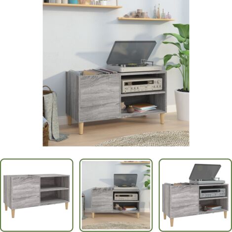 Armario para vinilos -  Mueble discos madera contrachapada gris sonoma 84,5x38x48 cm