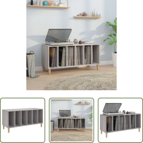 Armario para vinilos -  Mueble para discos madera contrachapada gris Sonoma 100x38x48cm