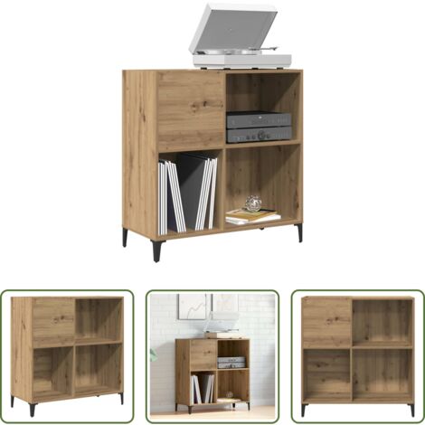 Armario para vinilos -  Mueble para discos madera ingeniería roble artisan 84,5x38x89cm