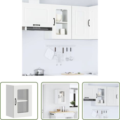 Armario pared cocina -  Armario pared cocina puerta de cristal Kalmar blanca