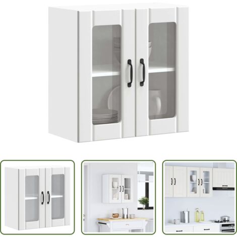 Armario pared cocina -  Armario pared cocina puerta de cristal Lucca blanca