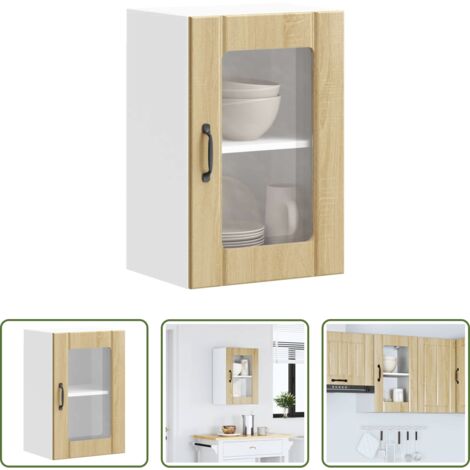 Armario pared cocina -  Armario pared cocina puerta de cristal Lucca roble sonoma
