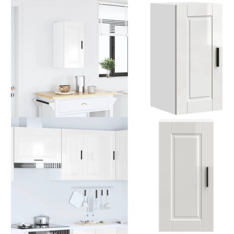 Armario pared cocina Porto madera ingeniería blanca alto brillo - Armario pared cocina - Armario cocina madera