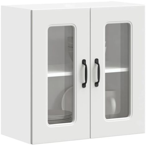 Armario pared cocina puerta de cristal Kalmar blanca vidaXL