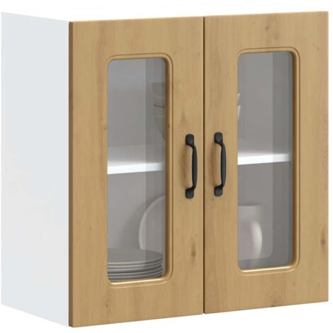 Armario pared cocina puerta de cristal Kalmar roble artesanal