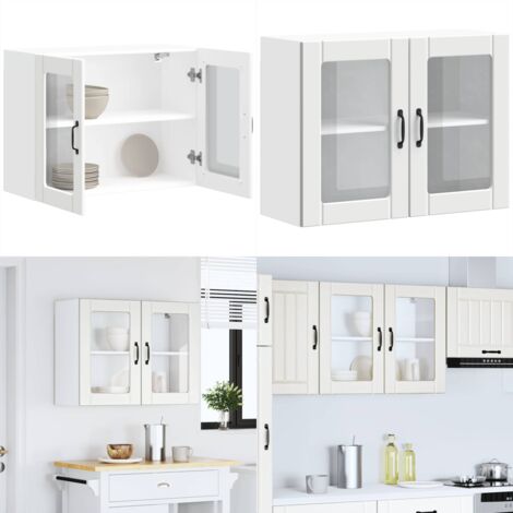 Armario pared cocina puerta de cristal Lucca blanca - Armario pared cocina - Armario cocina con puerta de cristal