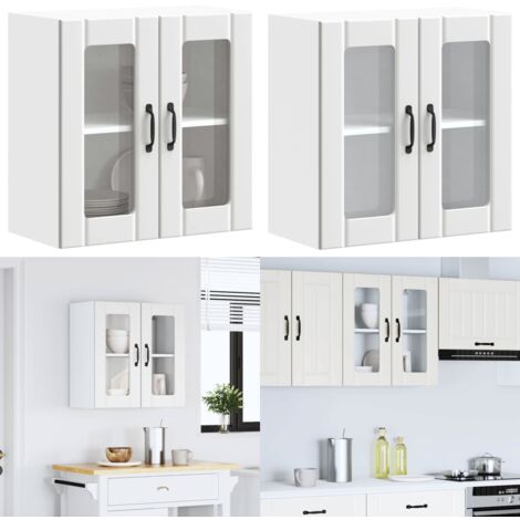 Armario pared cocina puerta de cristal Lucca blanca - Armario pared cocina - Armario cocina con puerta de cristal