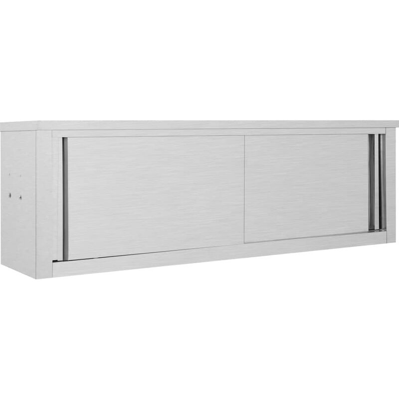 

Armario pared de cocina puertas correderas acero 150x40x50 cm - Gris