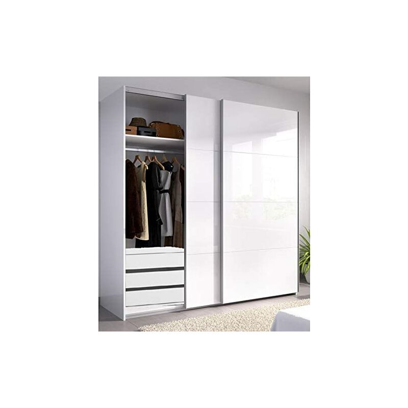 

Armario puertas correderas Estrella 180 ancho ALTO 204cm Blanco Brillo CAJONERA INCLUIDA