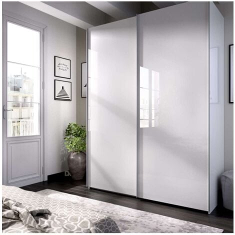 Miroytengo Armario Alto Puertas Correderas con Espejo Ghost Blanco Mate  203x117 cm : : Hogar y cocina