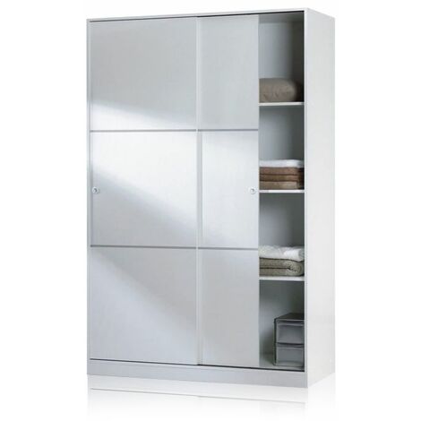 MOBIMARKET Armario puertas correderas Top Blanco Brillo 120cm (ancho) x 200cm (alto)