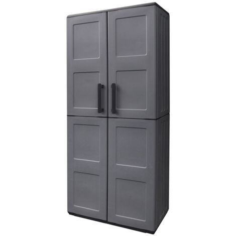 Armario Resina Alto 68x37x169 cm. Color Gris Oscuro