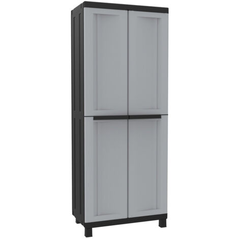 Armario resina escobero 2 puertas negro gris twist black 68