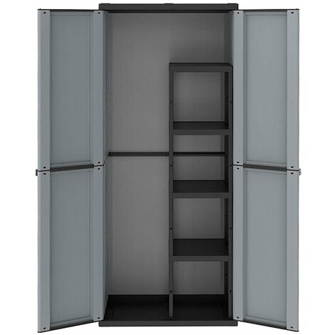 Armario escobero PVC gris/negro J-Line
