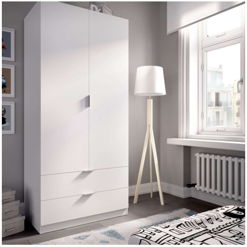 

Armario 2 puertas 2 cajones varios colores a elegir 184 cm(alto)81 cm(ancho)52 cm(largo) Color BLANCO