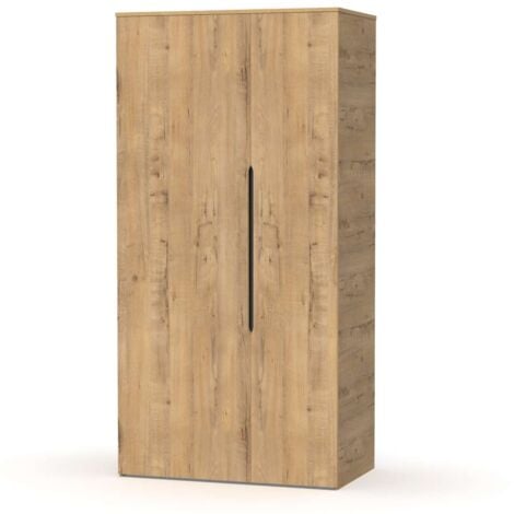 Armario ropero 2 puertas abatibles Noa acabado roble gold, 100cm(ancho) 200cm(altura) 57cm(fondo)