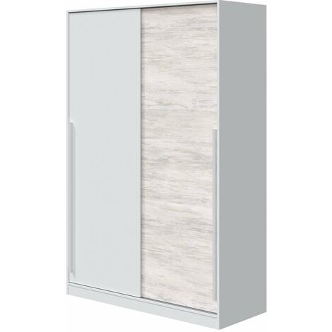 FRS Armario ropero Aretha puertas correderas blanco artik y blanco Veho. 200 cm (alto). 120 cm (ancho). 50 cm (fondo).