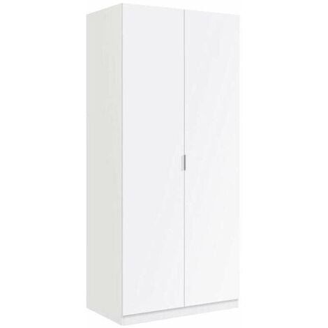 FRS Armario ropero Herro 2 puertas acabado blanco 180 cm(alto)81 cm(ancho)52 cm(largo)