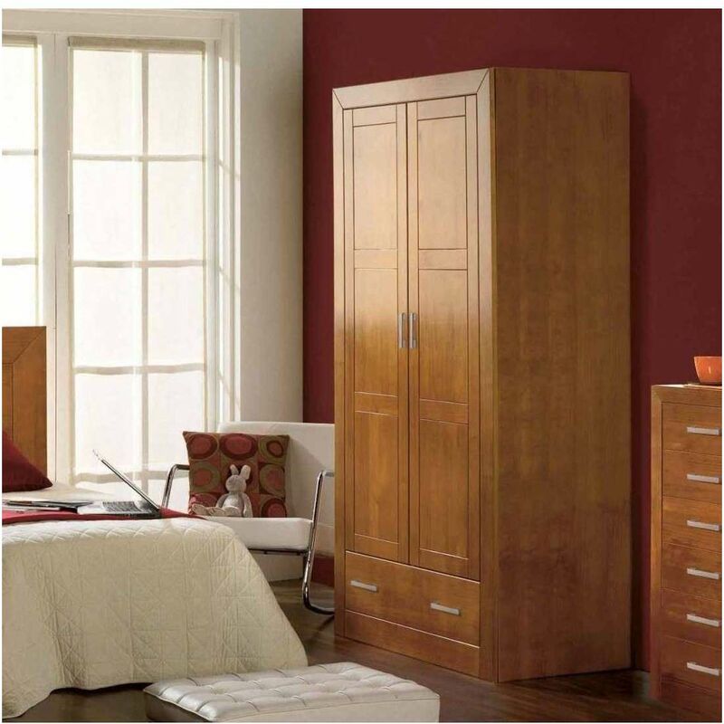 

Armario ropero madera maciza acabado cerezo 200 cm(alto)105 cm(ancho)55 cm(largo) Color CEREZO