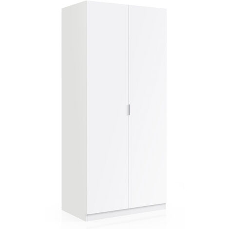 Armario ropero Nico 2 Puertas Color Blanco, 81 cm (Ancho) 52 cm (Profundo) 180 cm (Altura)