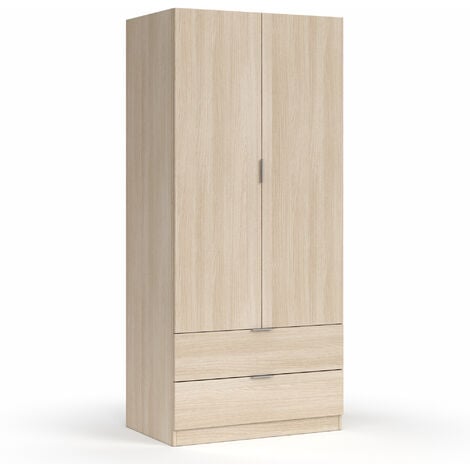 Armario Ropero Nico 3 Puertas Y 3 Cajones Color Roble/blanco, 121 Cm  (ancho) 52 Cm (profundo) 180 Cm (altura) con Ofertas en Carrefour