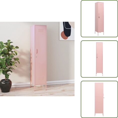 Armario rosa - vidaXL Armario taquilla de acero rosa 35x46x180 cm - Armario con estantes