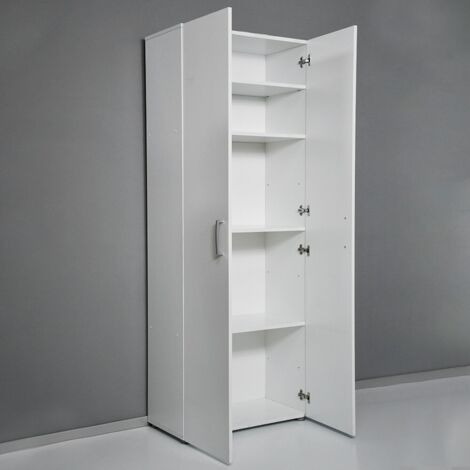 Armario salón multiusos 5 ambientes diseño moderno en blanco KimSpace 5WS
