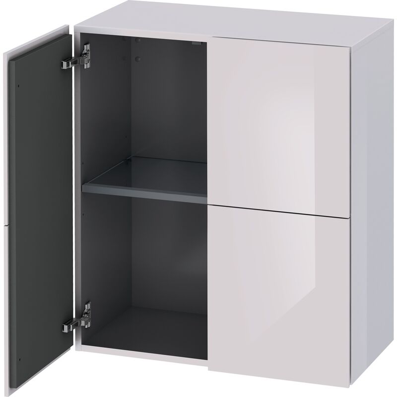 

Armario semi alto Duravit L-Cube, anchura 700mm, profundidad 363mm, 2 puertas, color: Laca blanca lila alto brillo - LC117702727