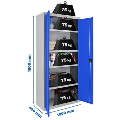 Armario Simonlocker Profesional dism.Multiusos 180x100x40 2/4 gr/azu