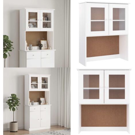Armario superior de tocador ALTA madera pino blanco 77x30x92cm - Armario de tocador - Armario de madera