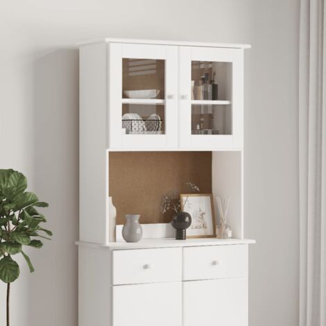 Armario superior de tocador ALTA madera pino blanco 77x30x92cm vidaXL