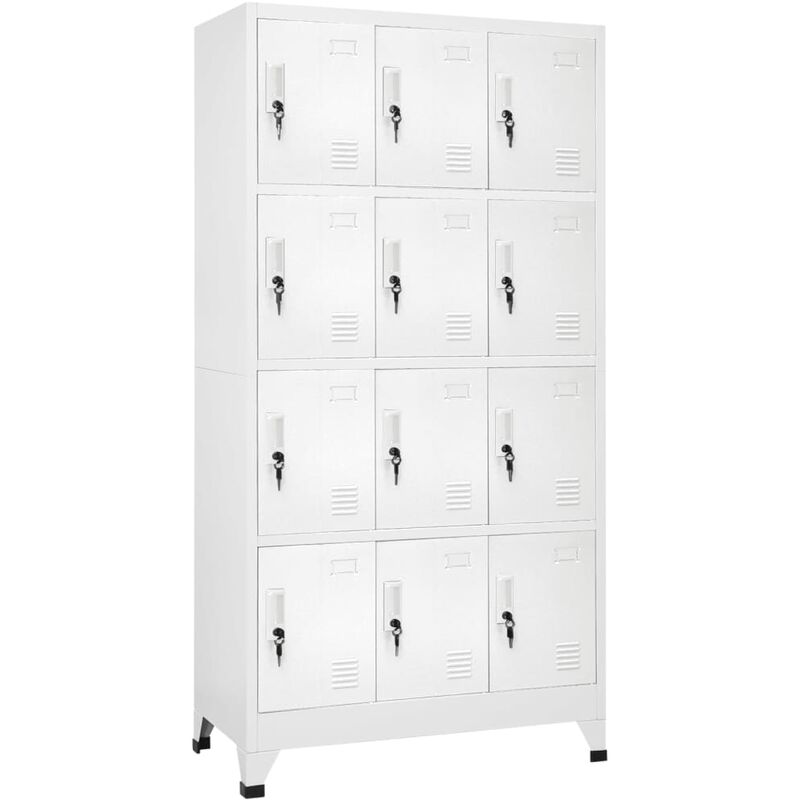

Armario taquilla con 12 compartimentos 90x45x180 cm - Gris