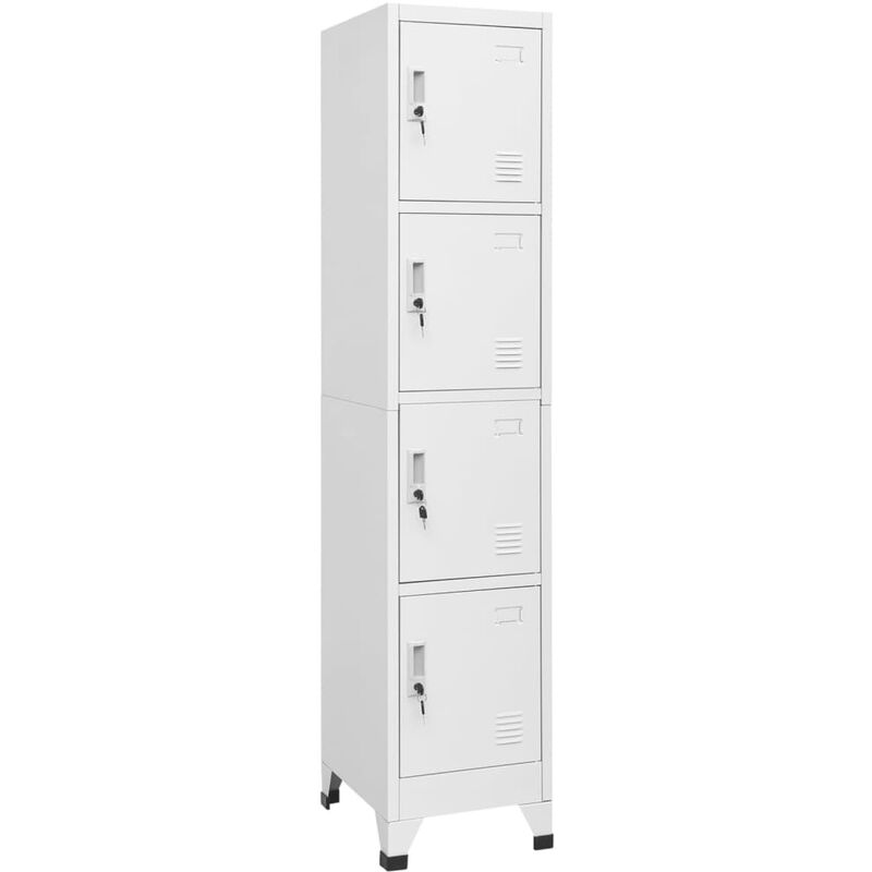 

Armario taquilla con 4 compartimentos 38x45x180 cm - Gris