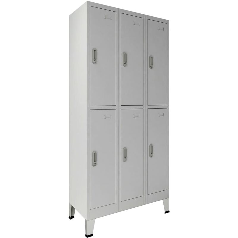 

Armario taquilla con 6 compartimentos acero 90x45x180 cm gris - Gris - Vidaxl