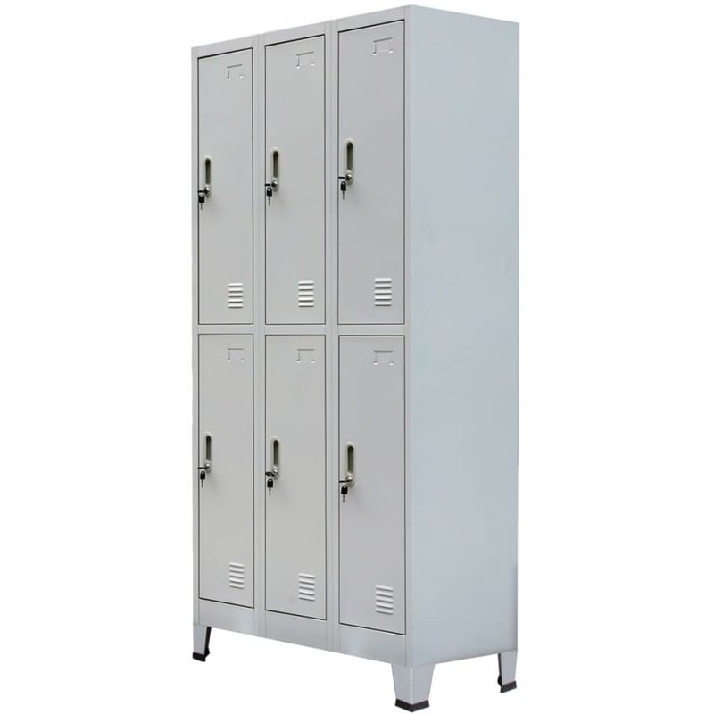 

Armario taquilla con 6 compartimentos acero gris 90x45x180 cm