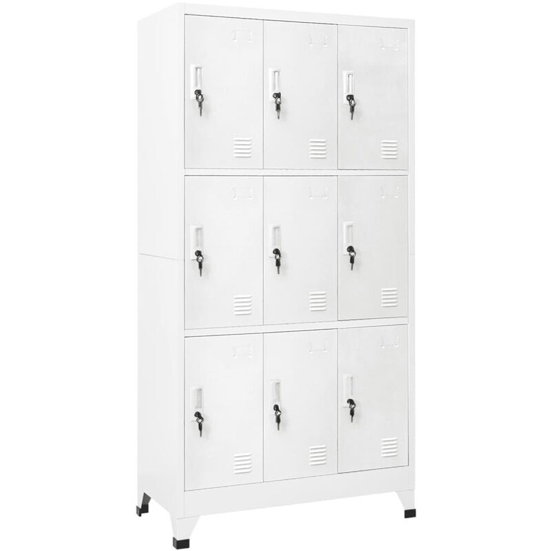 

Armario taquilla con 9 compartimentos acero gris 90x45x180 cm