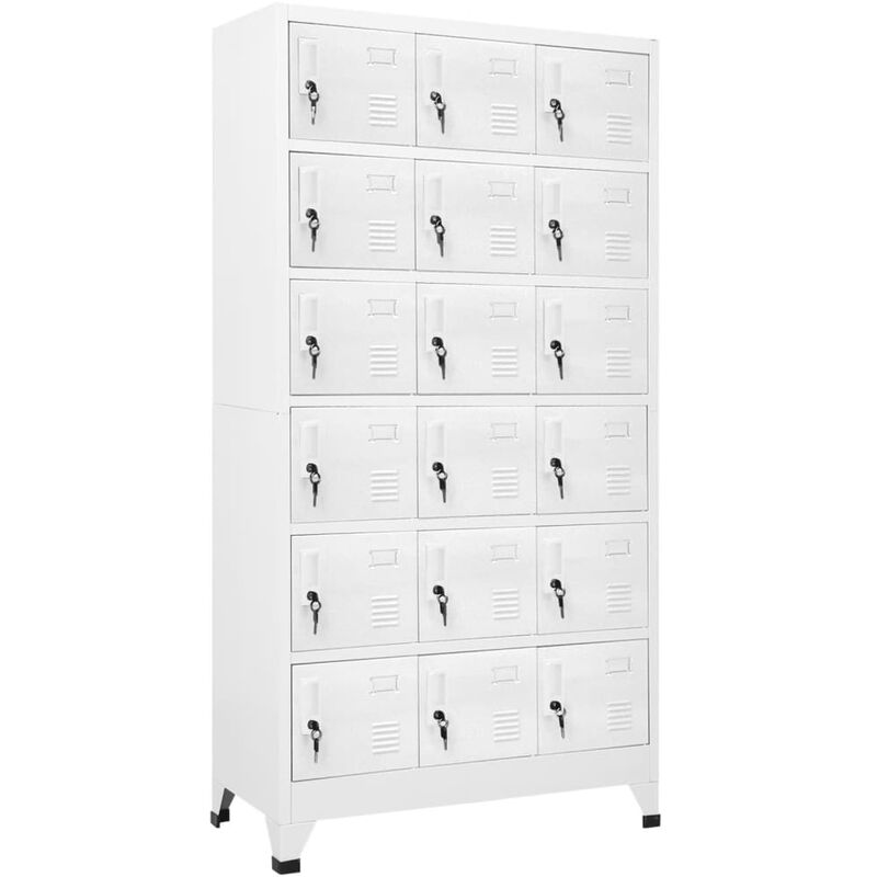 

Armario taquilla de metal con 18 compartimentos 90x40x180 cm - Gris