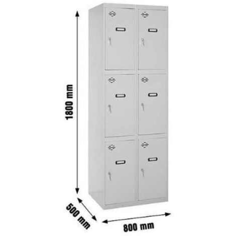 Armario Taquilla SIMON LOCKER desm. 3 puertas 2/6 400 (800) gris