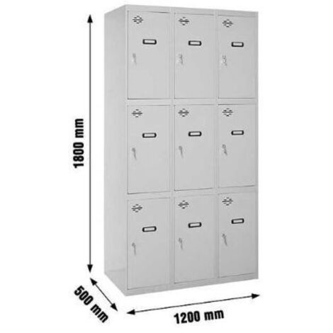 Armario Taquilla SIMON LOCKER desm. 3 puertas 3/9 400 (1200) gris
