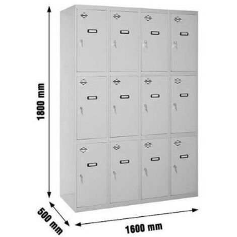 Armario Taquilla SIMON LOCKER desm. 3 puertas 4/12 400 (1600) gri