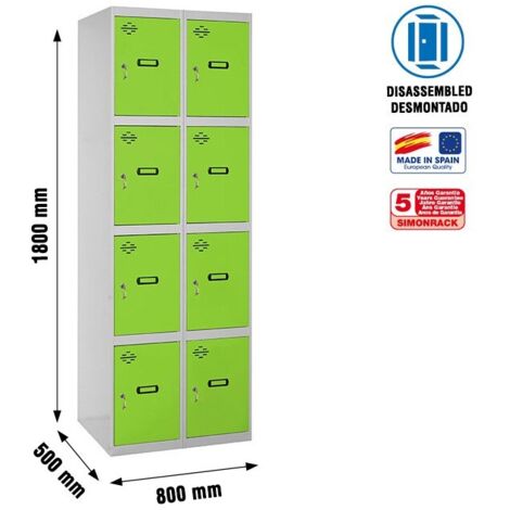 Armario Taquilla SIMON LOCKER desm. 4 puertas 2/8 400 (800) gr/ve