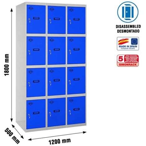Armario Taquilla SIMON LOCKER desm. 4 puertas 3/12 400 (1200) gr/az
