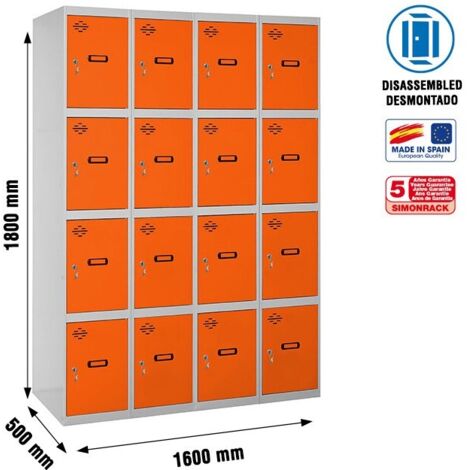 Armario Taquilla SIMON LOCKER desm. 4 puertas 4/16 400 (1600) gr/na