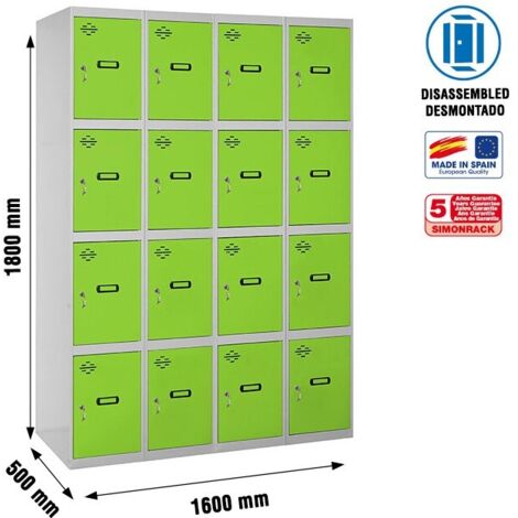 Armario Taquilla SIMON LOCKER desm. 4 puertas 4/16 400 (1600) gr/ve