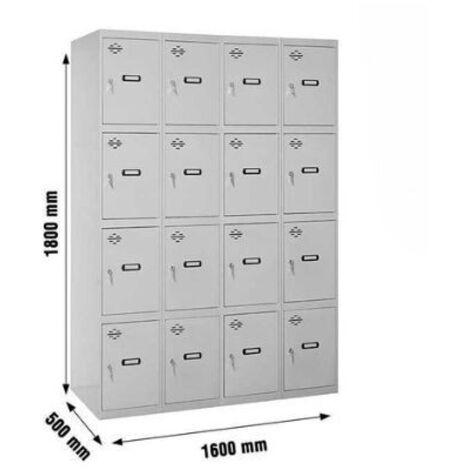 Armario Taquilla SIMON LOCKER desm. 4 puertas 4/16 400 (1600) gris