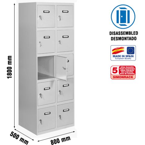 Armario Taquilla SIMON LOCKER desm. 5 puertas 2/10 400 (800) gris