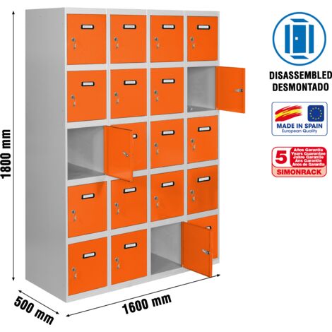 Armario Taquilla SIMON LOCKER desm. 5 puertas 4/20 400 (1600) gr/na